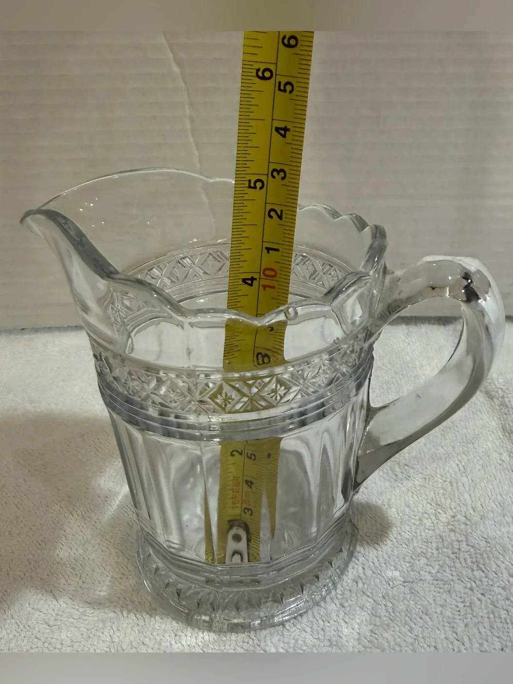 Clear Glass Pitcher / Creamer Scalloped Rim 5
